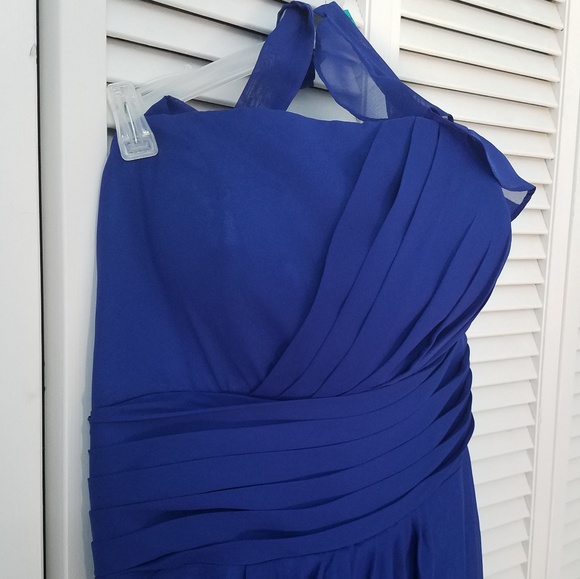 Blue Sheer Floor Length Formal Dress - Picture 3 of 3